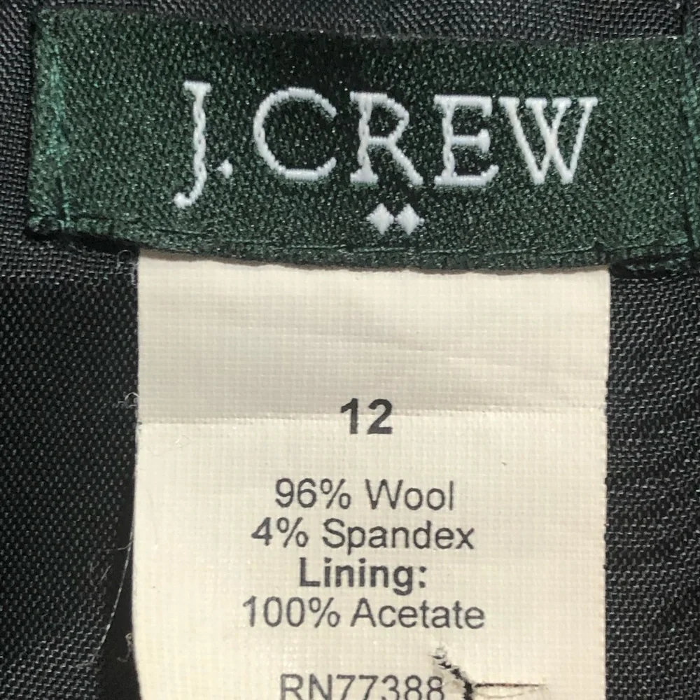 J. Crew Black ‎ 96% wool 4% Spandex Women’s Jacket Sz 12